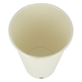 Bicchiere di Carta Senza Plastica 16 Oz/480ml Bianco Ø9cm (50 Pezzi)