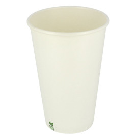 Bicchiere di Carta Senza Plastica 16 Oz/480ml Bianco Ø9cm (1.000 Pezzi)