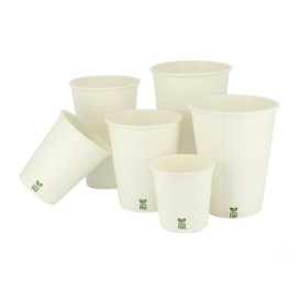 Bicchiere di Carta Senza Plastica 7 Oz/210ml Bianco Ø7cm (1.000 Pezzi)