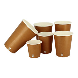 Bicchiere di Carta Senza Plastica 7 Oz/210ml "Caramello" Ø7cm (50 Pezzi)