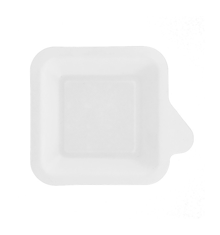 Piatto Quadrato Flap Canna Zucchero Bianco 11x11cm (1000 Pezzi) Piatto Quadrato Flap Canna Zucchero Bianco 11x11cm (1000 Pezzi)
