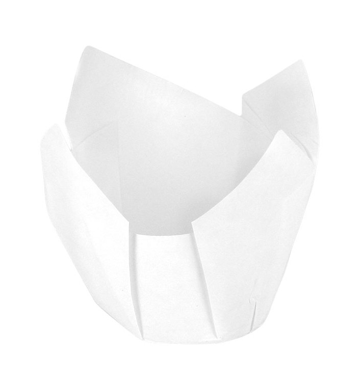 Pirottini Muffin Tulip Ø50x42/72 mm Bianco (2160 Pezzi) Pirottini Muffin Tulip Ø50x42/72 mm Bianco (2160 Pezzi)
