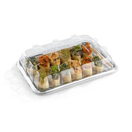 Vassoio Plastica Rettangolare Argento 35X24 cm (50 Pezzi)