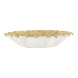 Piatto Fondo di Carta Kraft “Flower” Ø16cm 245g/m² (50 Pezzi)