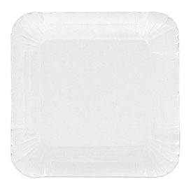 Vassoio di Cartone Quadrato Bianco 13x13 cm (100 Pezzi)