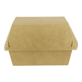 Scatola Hamburger Mega Kraft Doppia Chiusura 15,5x15,5x10cm (50 Pezzi)