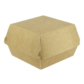 Scatola Hamburger Mega Kraft Doppia Chiusura 15,5x15,5x10cm (50 Pezzi)