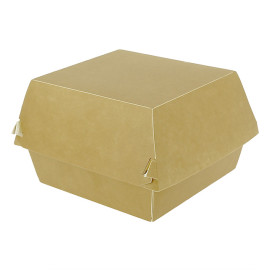 Scatola Hamburger Kraft XXL Doppia Chiusura 13x13x9cm (50 Pezzi)