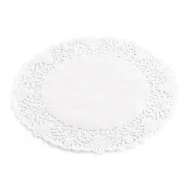 Centrino di Carta Traforato Bianco Ø200mm (250 Pezzi)
