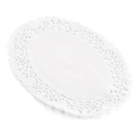Centrino di Carta Traforato Ovale Bianco 18x25 cm (2000 Pezzi)