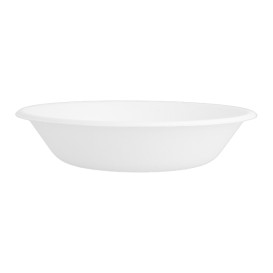 Piatto Canna da Zucchero Fondo Bianco Ø160mm (50 Pezzi)