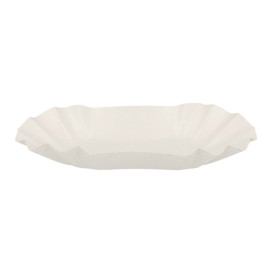 Vassoio di Cartone Ovale Plastificato 16,5x10x3,5cm (250 Pezzi)