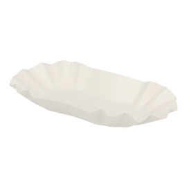Vassoio di Cartone Ovale Plastificato 16,5x10x3,5cm (250 Pezzi)
