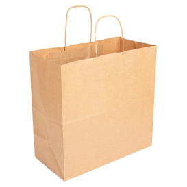 Buste Shopper in Carta Marrone 90g 32+16x31 cm (50 Pezzi)