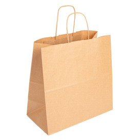 Buste Shopper in Carta Marrone 90g 32+16x31 cm (50 Pezzi)