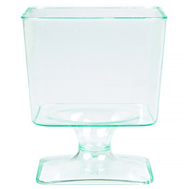 Calice di Plastica Piazza con Gambo Verde transp. 60 ml (12 Pezzi)