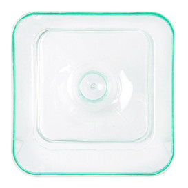 Calice di Plastica Piazza con Gambo Verde transp. 60 ml (12 Pezzi)