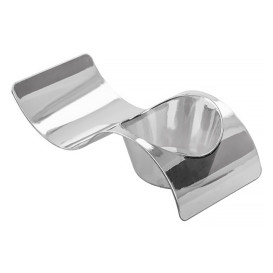 Piatto di Plastica Onda Argento 9,5x4,2cm (500 Pezzi)