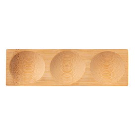 Vassoietto di Bambù a Tre Scomparti per Finger Food 18x5,5x1 cm (300 Pezzi)