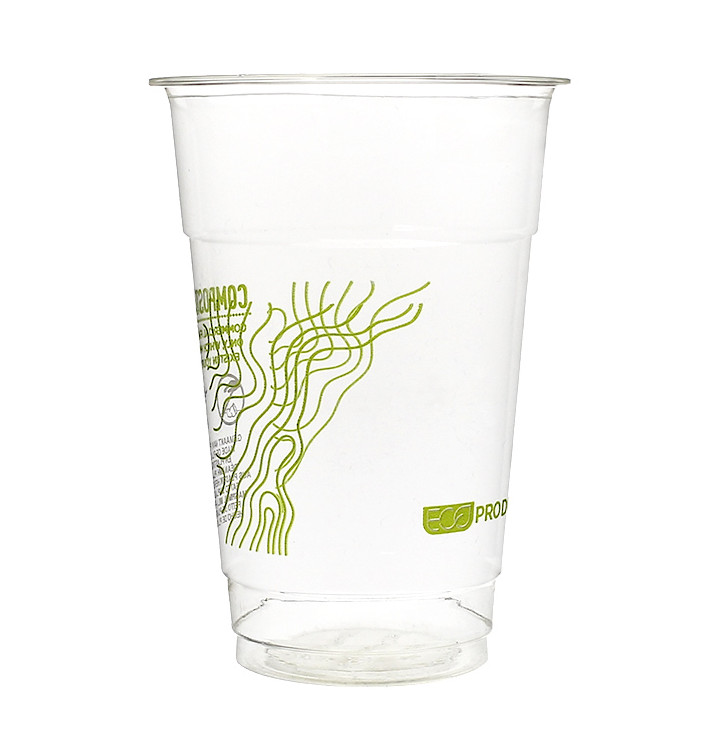 Bicchiere Amido di Mais PLA "Green Stripe" 295ml (50 pezzi) Bicchiere Amido di Mais PLA "Green Stripe" 295ml (50 pezzi)