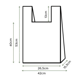 Sacchetto di Plastica Canottiera 70% Riciclato Blu 42x53cm 50µm (1.000 Pezzi)