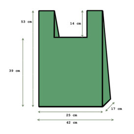 Sacchetto di Plastica Canottiera 70% Riciclato “Colors” Verdi 42x53cm 50µm (40 Pezzi)