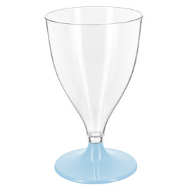 Tazza di PS riutilizzabile acqua/vino Blu piede 200ml 2P (48 unità)