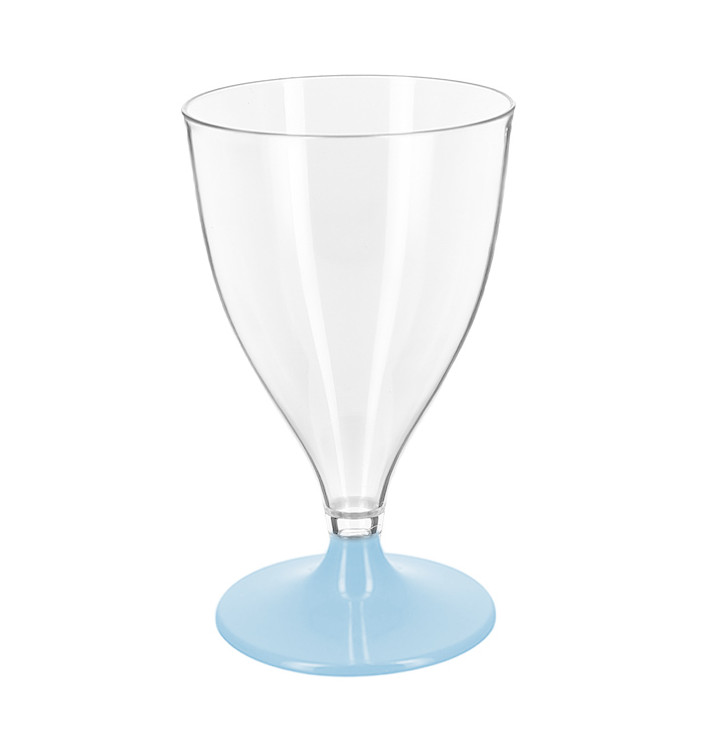 Tazza di PS riutilizzabile acqua/vino Blu piede 200ml 2P (48 unità)