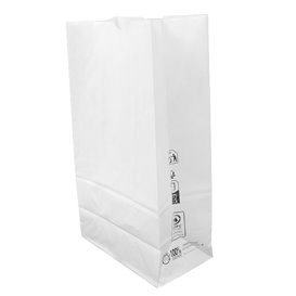 Sacchetto di Carta Kraft Bianco 50g/m² 15+9x28cm (25 Pezzi)