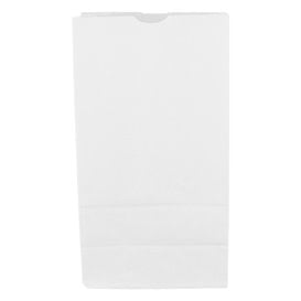Sacchetto di Carta Kraft Bianco 50g/m² 15+9x28cm (25 Pezzi)