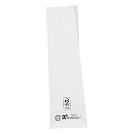 Sacchetto di Carta Kraft Bianco 50g/m² 15+9x28cm (25 Pezzi)