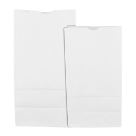 Sacchetto di Carta Kraft Bianco 50g/m² 15+9x28cm (25 Pezzi)