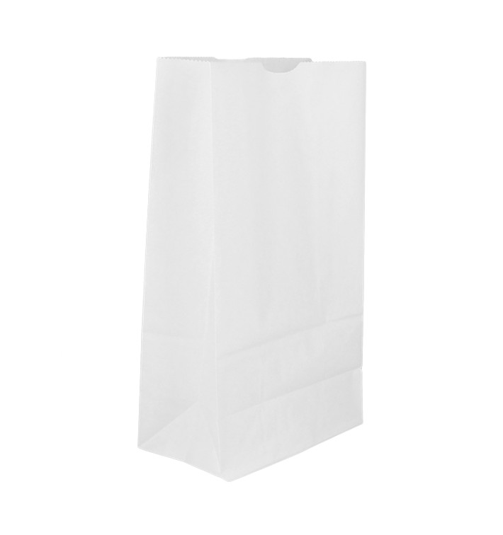 Sacchetto di Carta Kraft Bianco 50g/m² 15+9x28cm (1.000 Pezzi) Sacchetto di Carta Kraft Bianco 50g/m² 15+9x28cm (1.000 Pezzi)