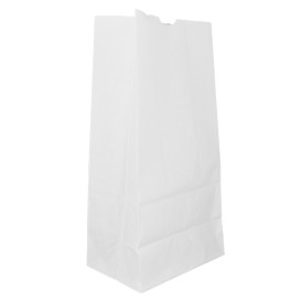 Sacchetto di Carta Kraft Bianco 60g/m² 18+11x34cm (25 Pezzi)