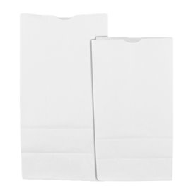 Sacchetto di Carta Kraft Bianco 60g/m² 18+11x34cm (25 Pezzi)