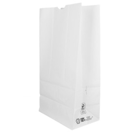 Sacchetto di Carta Kraft Bianco 60g/m² 18+11x34cm (500 Pezzi)