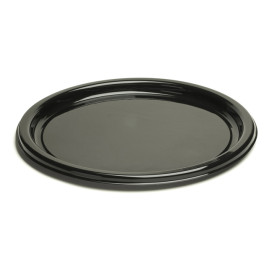 Piatto di Plastica Tondo Nero 18 cm (25 Pezzi)