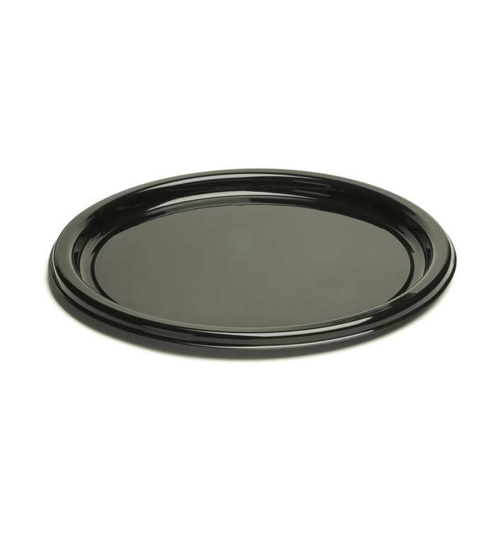 Piatto di Plastica Tondo Nero 18 cm (25 Pezzi) Piatto di Plastica Tondo Nero 18 cm (25 Pezzi)