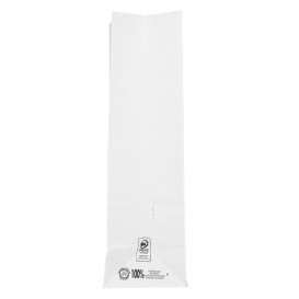 Sacchetto di Carta Kraft Bianco 60g/m² 18+11x34cm (500 Pezzi)