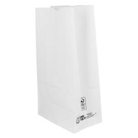Sacchetto di Carta Kraft Bianco 50g/m² 12+8x24cm (1.000 Pezzi)