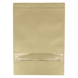Sacchetto DoyPack di Carta con chiusura e finestra 25+12x35cm (50 Pezzi)