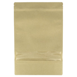 Sacchetto DoyPack di Carta con chiusura e finestra 20+10x30cm (50 Pezzi)