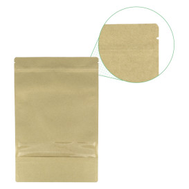Sacchetto DoyPack di Carta con chiusura e finestra 16+8x26cm (50 Pezzi)