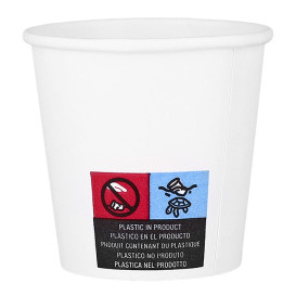 Bicchiere di Carta ECO 4Oz/120ml Bianco Ø6,2cm (100 Pezzi)