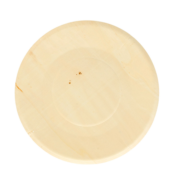 Piatto di Legno Tondo Ø21,5cm (50 Pezzi) Piatto di Legno Tondo Ø21,5cm (50 Pezzi)