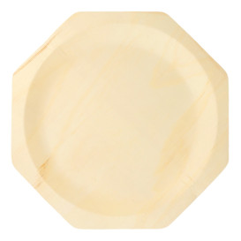 Piatto di Legno Ottagonale 260mm (50 Pezzi)