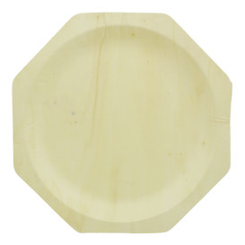 Piatto di Legno Ottagonale 260mm (200 Pezzi)