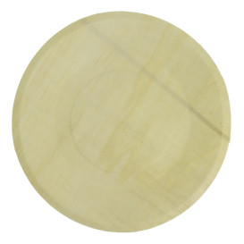 Piatto di Legno Tondo Ø21,5cm (50 Pezzi)
