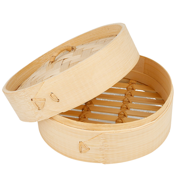 Cestello Cottura a Vapore Bambù con coperchio Ø15x8cm (1 Pezzi)