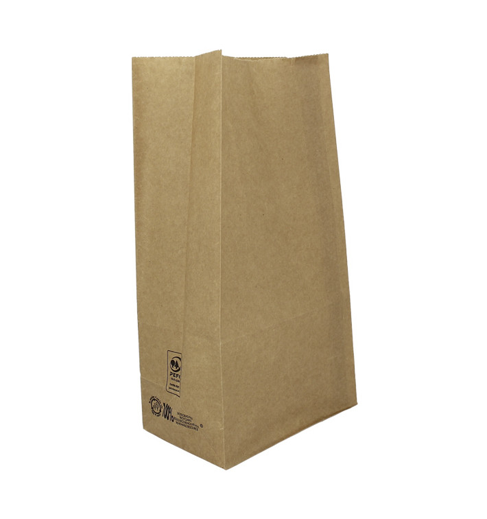 Sacchetto di Carta Kraft Marrone 45g/m² 12+8x24cm (25 Pezzi) Sacchetto di Carta Kraft Marrone 45g/m² 12+8x24cm (25 Pezzi)